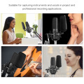 BOYA BY-M1000 Micrófono de cápsula de condensador de diafragma grande para micrófono de estudio de artista de podcasting de cantante
